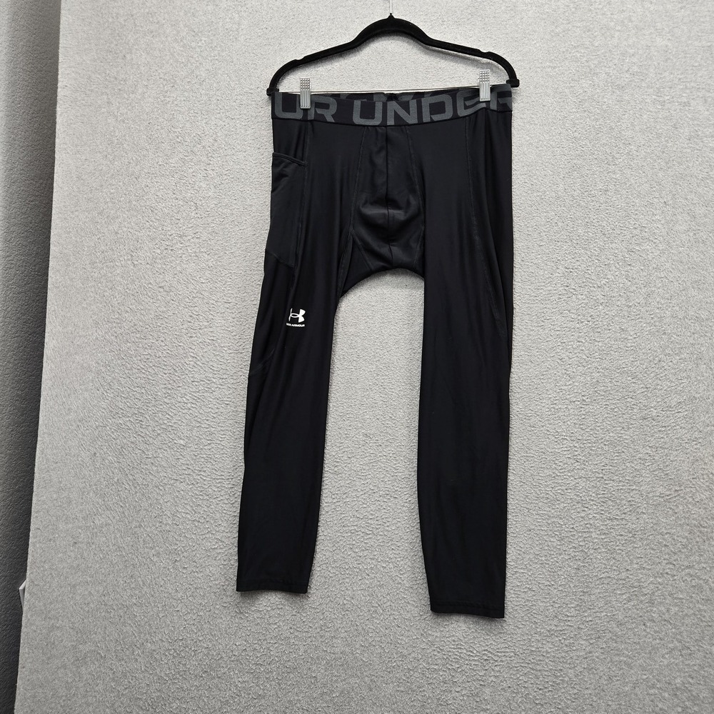 Under Armour Men Activewear Pants XL Black Compression Heatgear Running